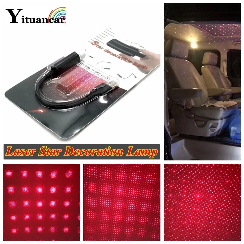 1Pcs USB Multiple Pattern Change LED Laser Rotation Interior Star Light